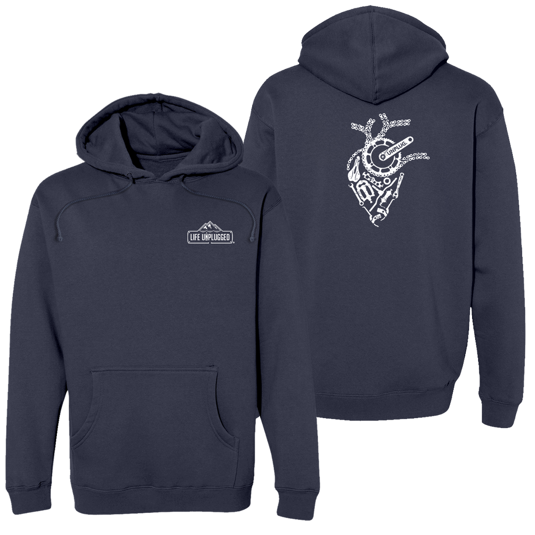 Anatomical Heart (bicycle Parts) Heavyweight Hoodie