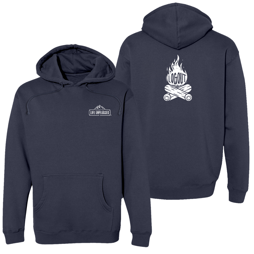 Log Out Campfire Heavyweight Hoodie