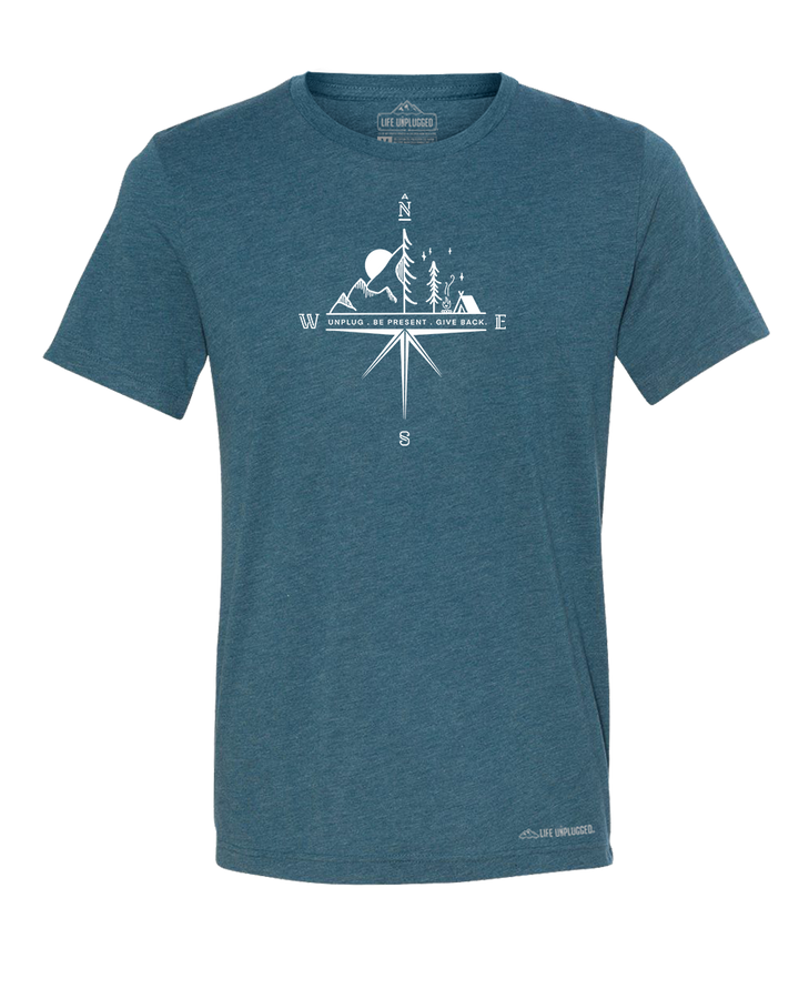 Compass Mountain Scene Premium Triblend T-Shirt - Life Unplugged