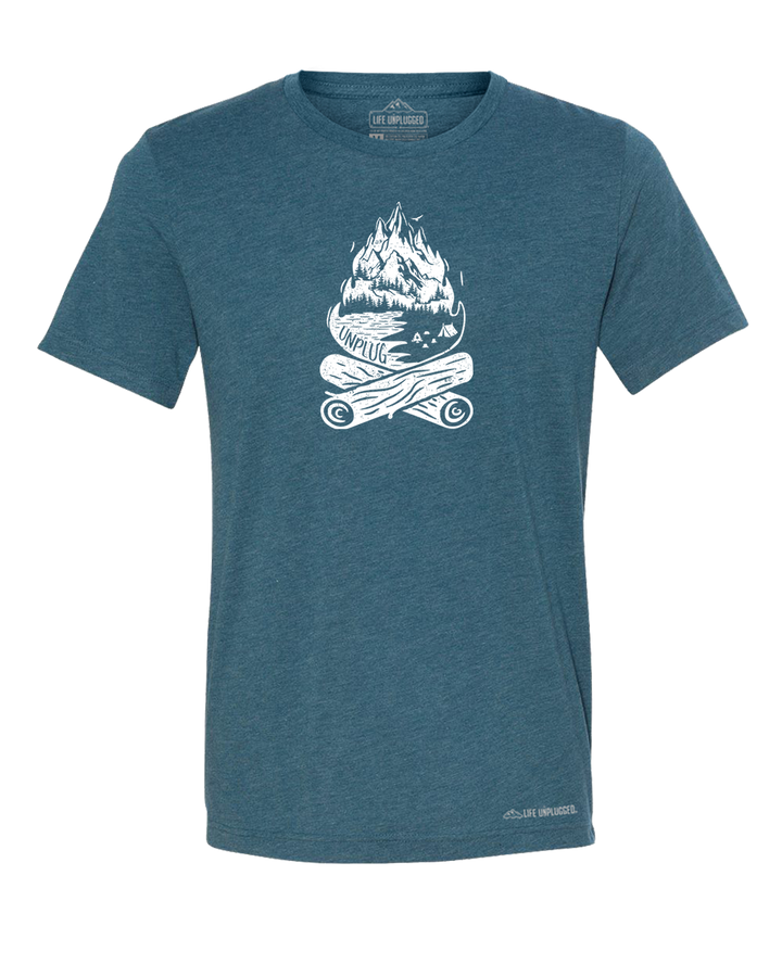 Campfire Mountain scene Premium Triblend T-Shirt