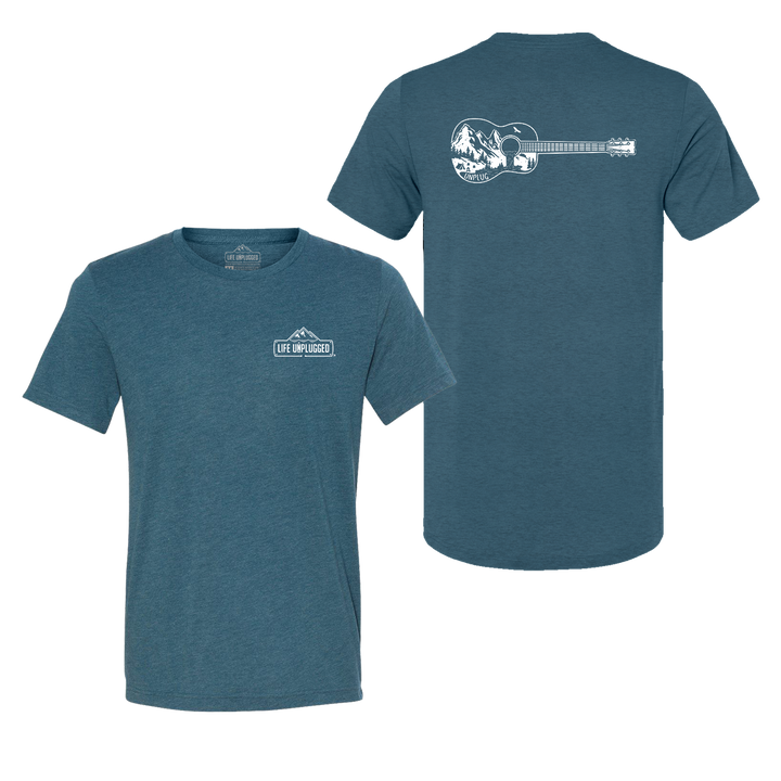 Guitar Mountain Scene Triblend T-Shirt