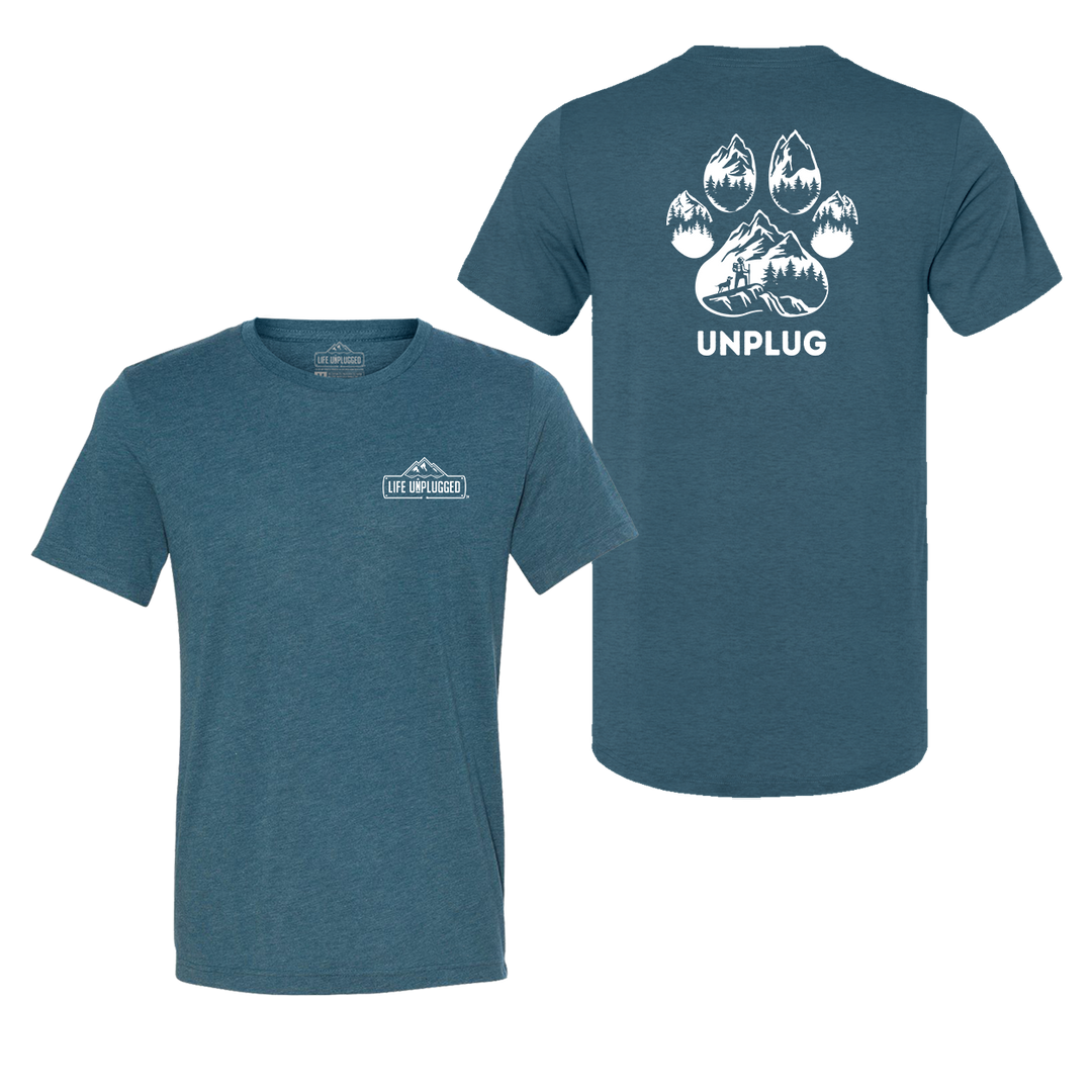 Paw Print Mountain Scene Triblend T-Shirt