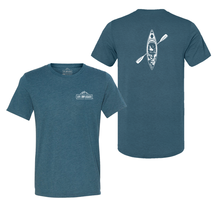 Kayak Mountain Scene Triblend T-Shirt