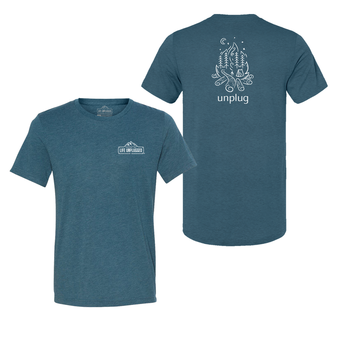 Campfire Camping Scene Triblend T-Shirt