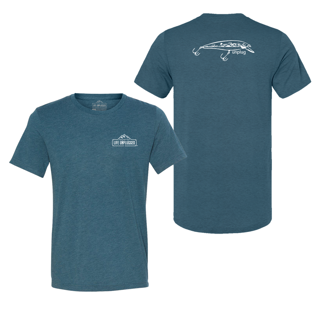 Fishing Lure Mountain Scene Triblend T-Shirt