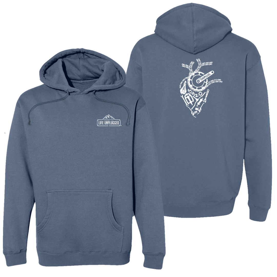 Anatomical Heart (bicycle Parts) Heavyweight Hoodie