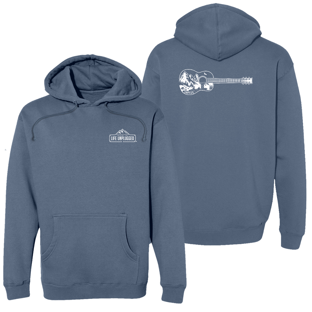 Guitar Mountain Scene Heavyweight Hoodie