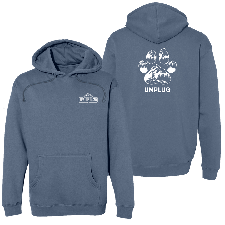 Paw Print Mountain Scene Heavyweight Hoodie