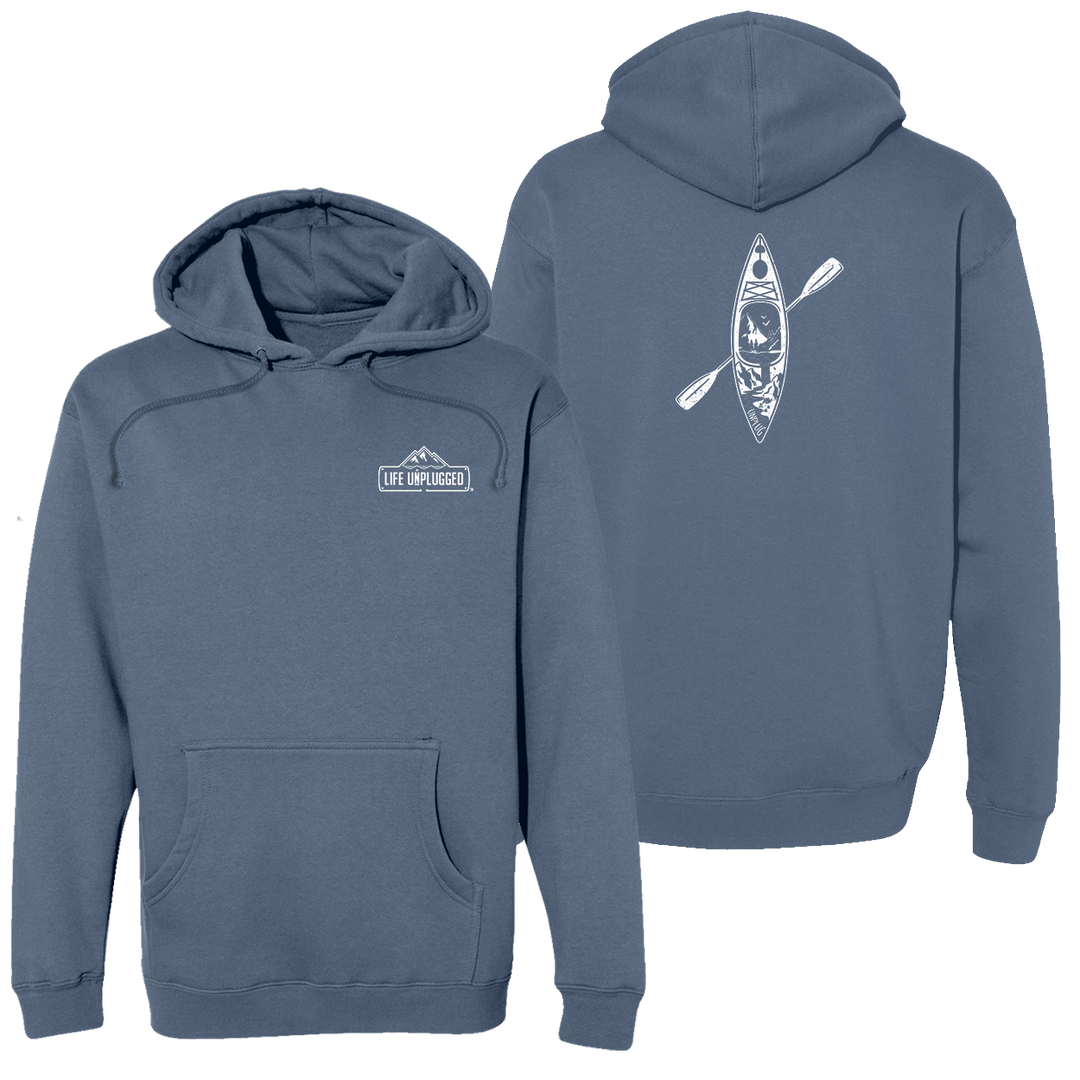 Kayak Mountain Scene Heavyweight Hoodie