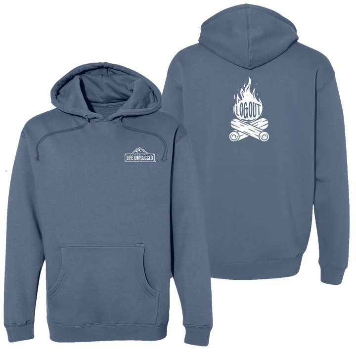 Log Out Campfire Heavyweight Hoodie