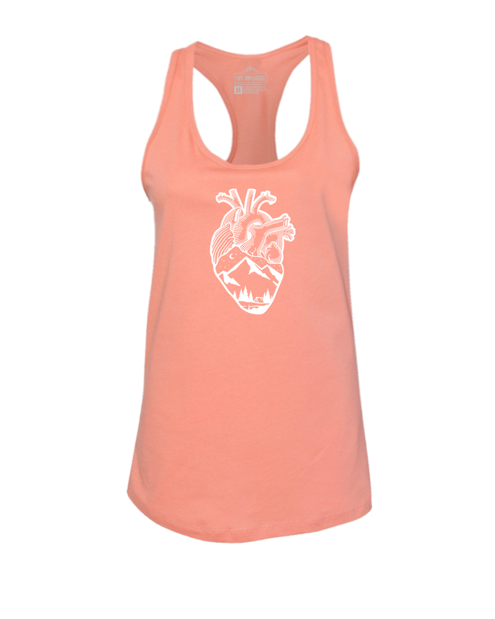 Anatomical Heart (Full Chest) Women's Racerback Tank Top
