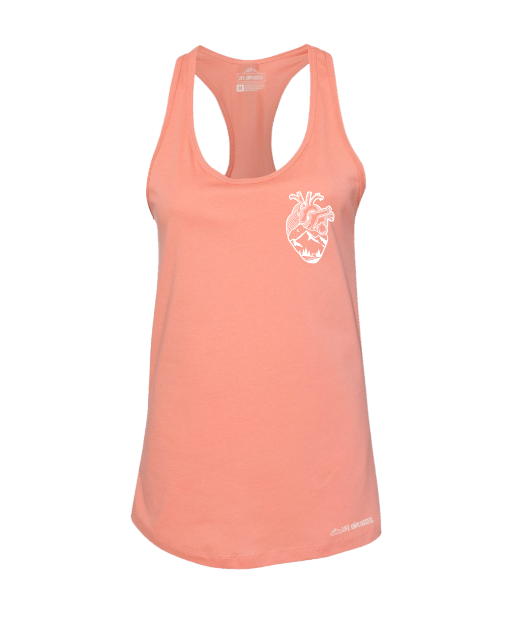 Anatomical Heart (Left Chest) Premium Women's Relaxed Fit Racerback Tank Top - Life Unplugged
