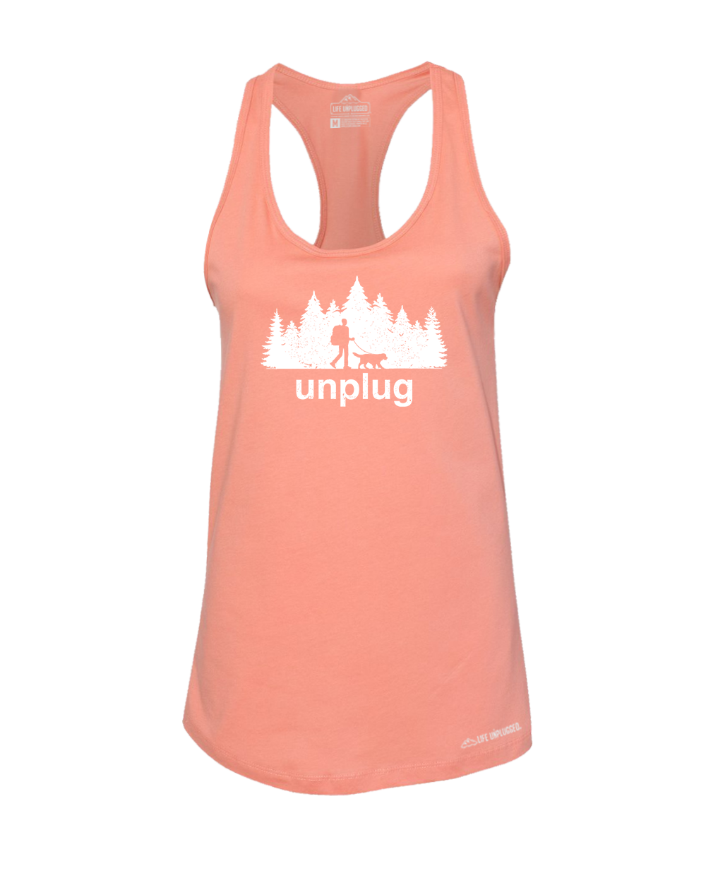 Dog Walks in the Woods Premium Women's Relaxed Fit Racerback Tank Top - Life Unplugged