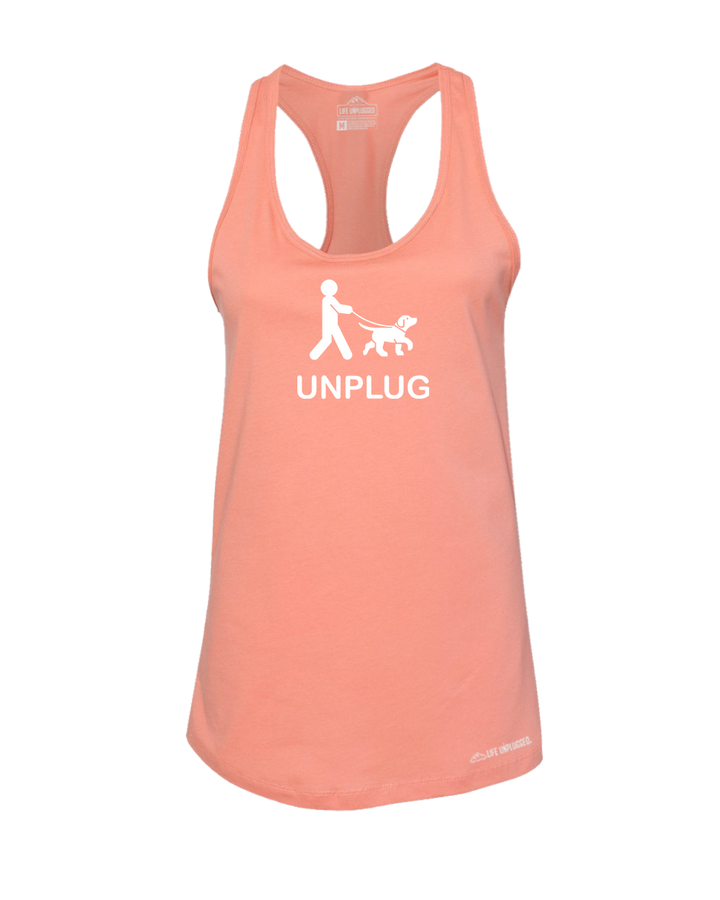 Dog Walking Premium Women's Relaxed Fit Racerback Tank Top - Life Unplugged