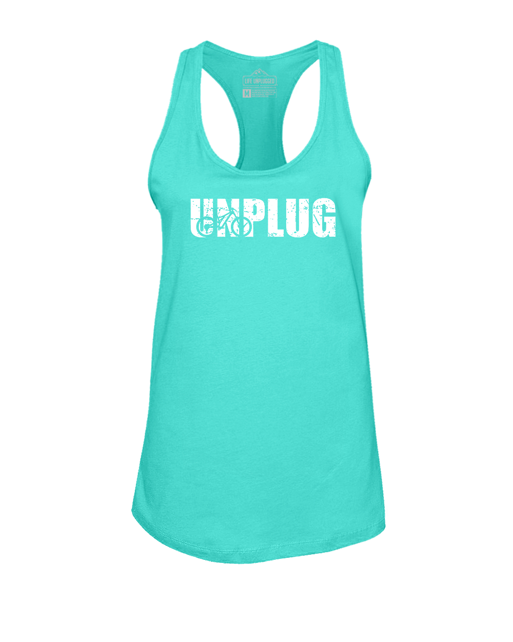 Unplug Mountain Bike Silhouette Women's Racerback Tank Top