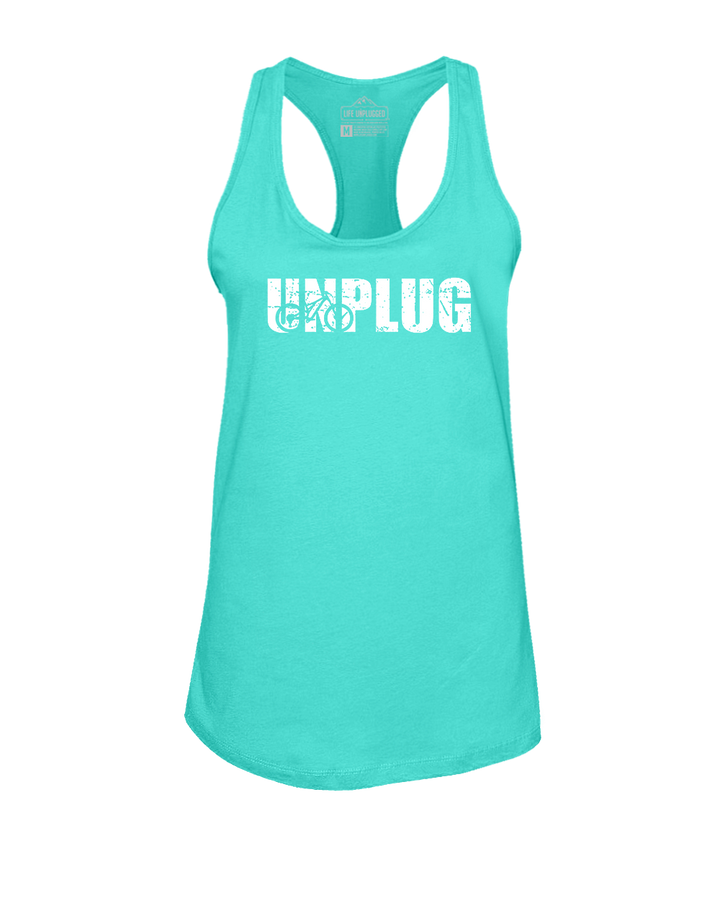 Unplug Mountain Bike Silhouette Women's Racerback Tank Top