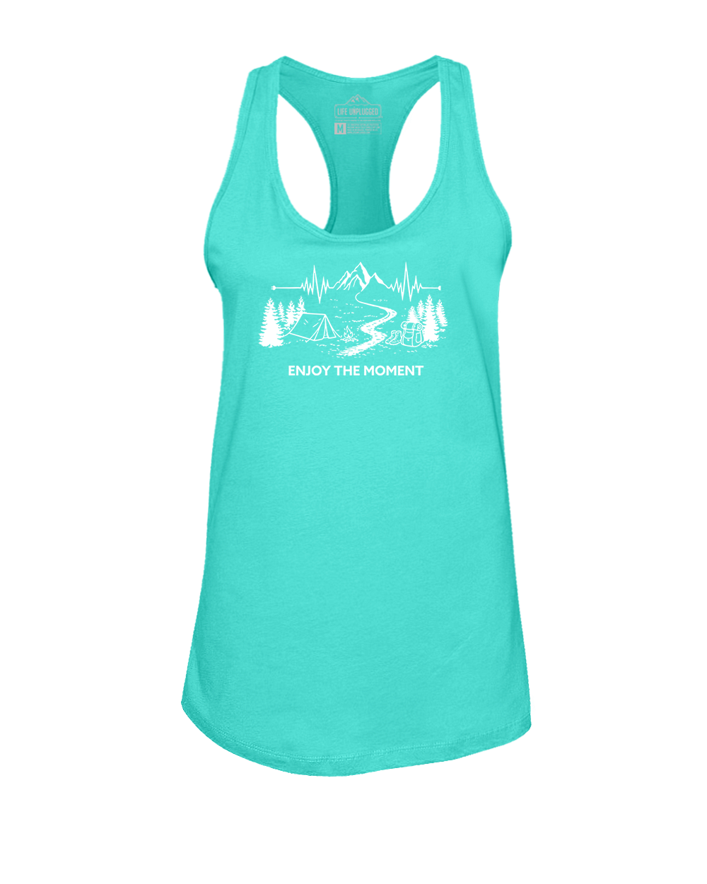 ENJOY THE MOMENT (MOUNTAIN SCENE) Women's Racerback Tank Top