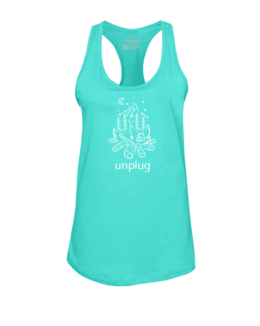 CAMPFIRE CAMPING SCENE Women's Racerback Tank Top