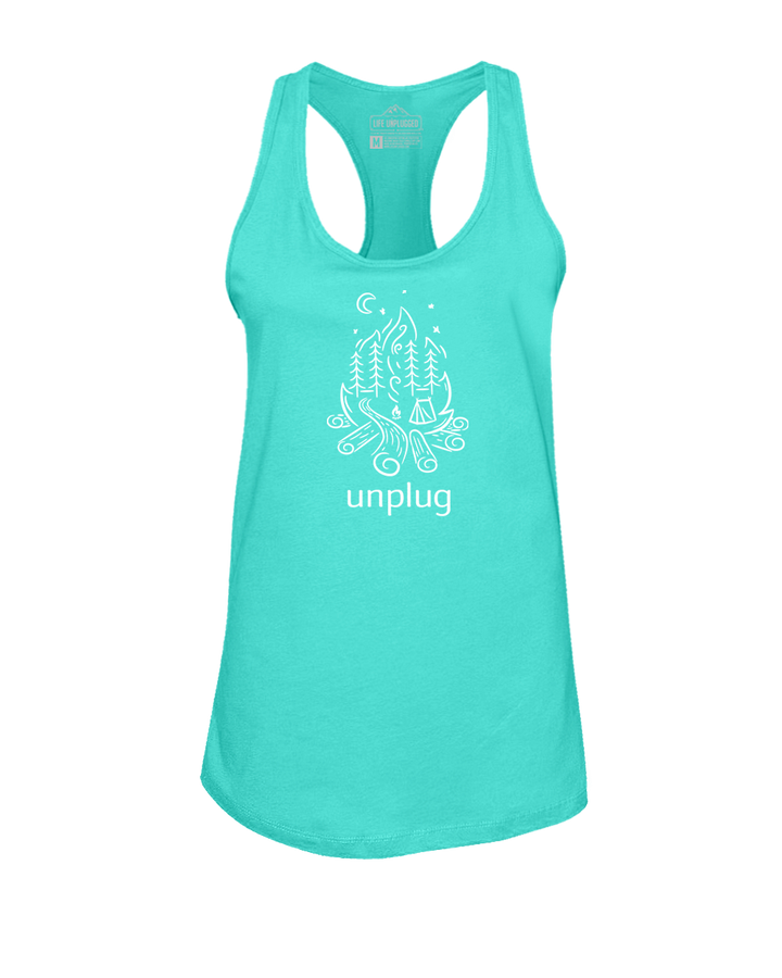 CAMPFIRE CAMPING SCENE Women's Racerback Tank Top