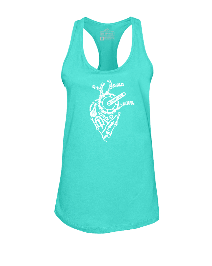Anatomical Heart (Bicycle Parts) Women's Racerback Tank Top
