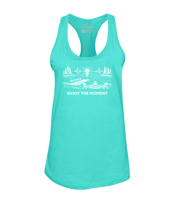 ENJOY THE MOMENT (LAKE SCENE) Women's Racerback Tank Top