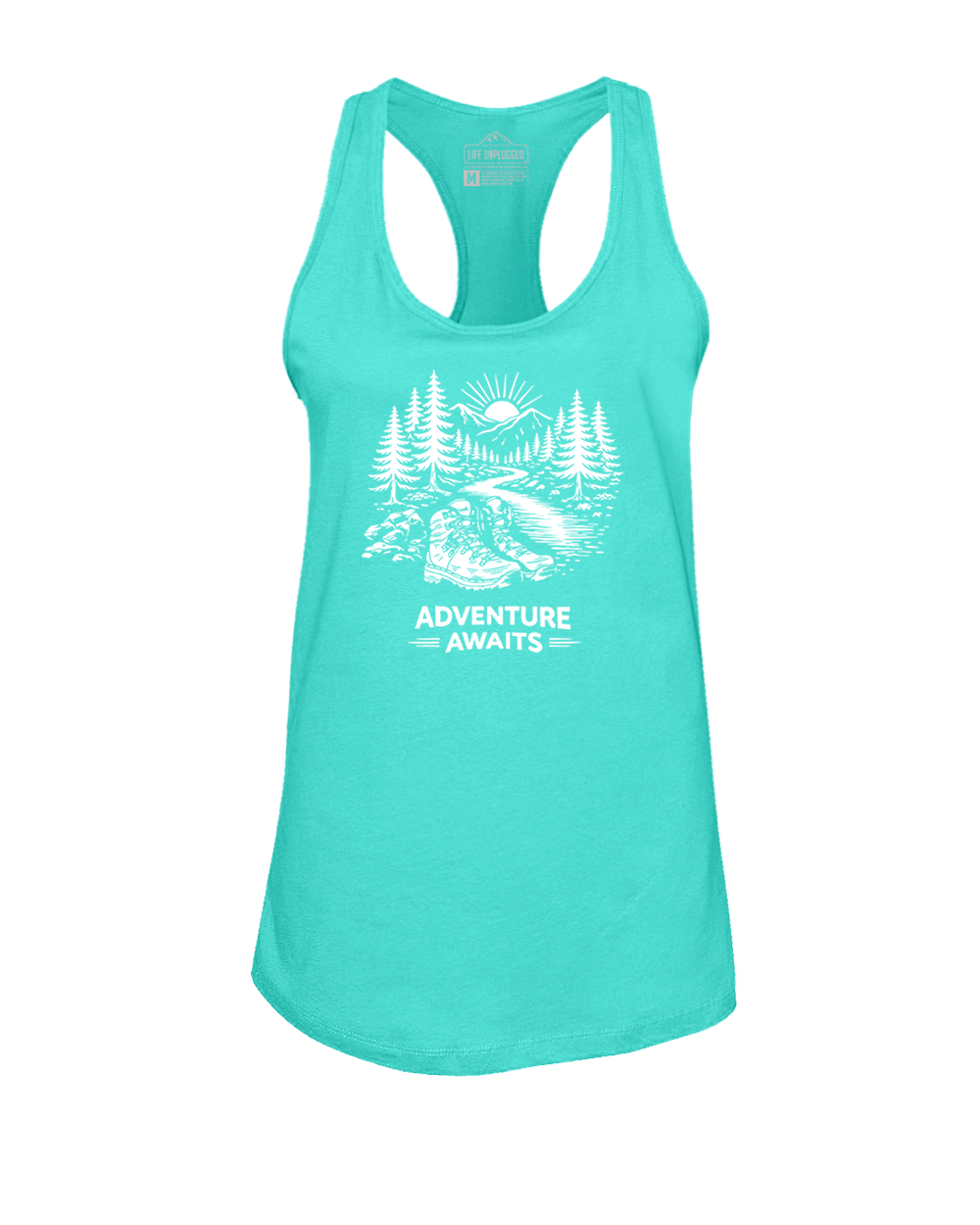 ADVENTURE AWAITS Women's Racerback Tank Top