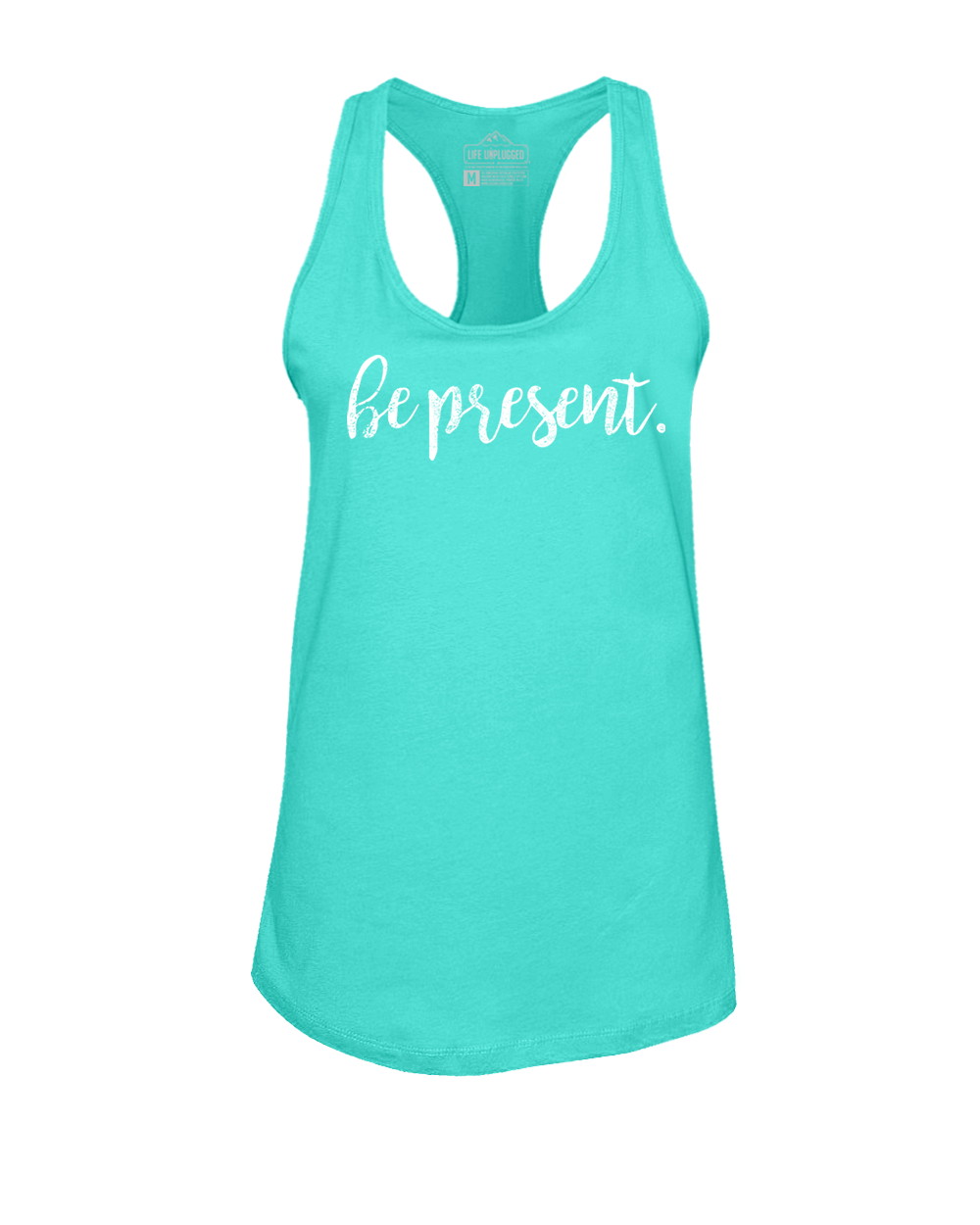 Be Present Cursive Women's Racerback Tank Top