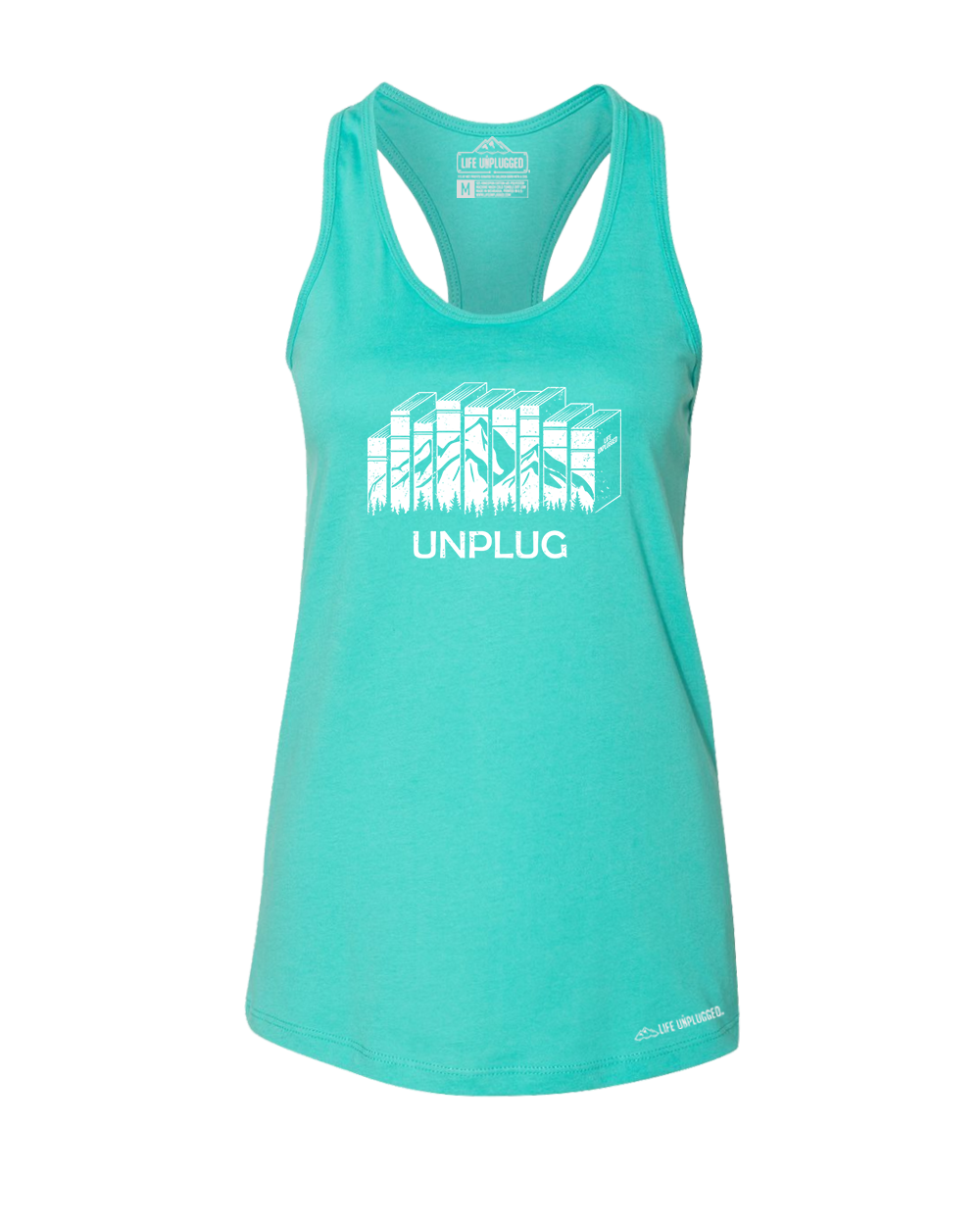 Reading Premium Women's Relaxed Fit Racerback Tank Top - Life Unplugged