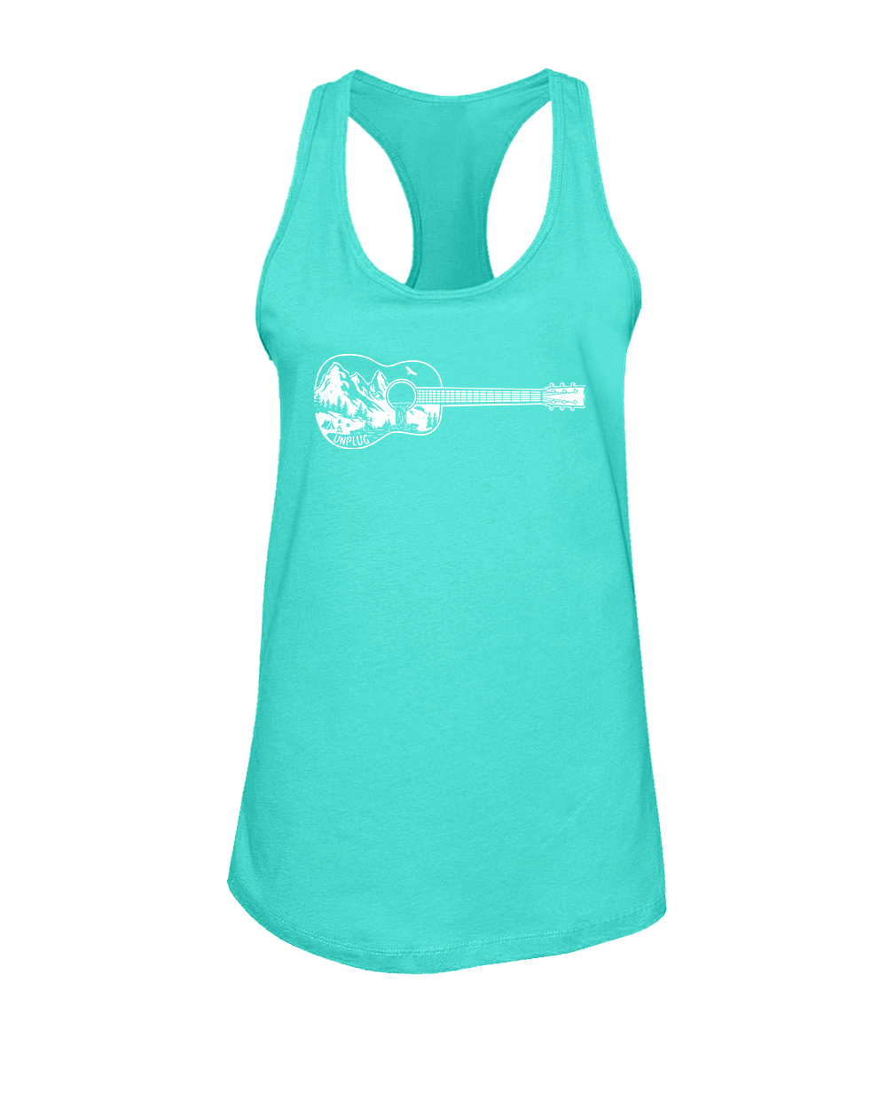 Guitar Mountain Scene Women's Racerback Tank Top