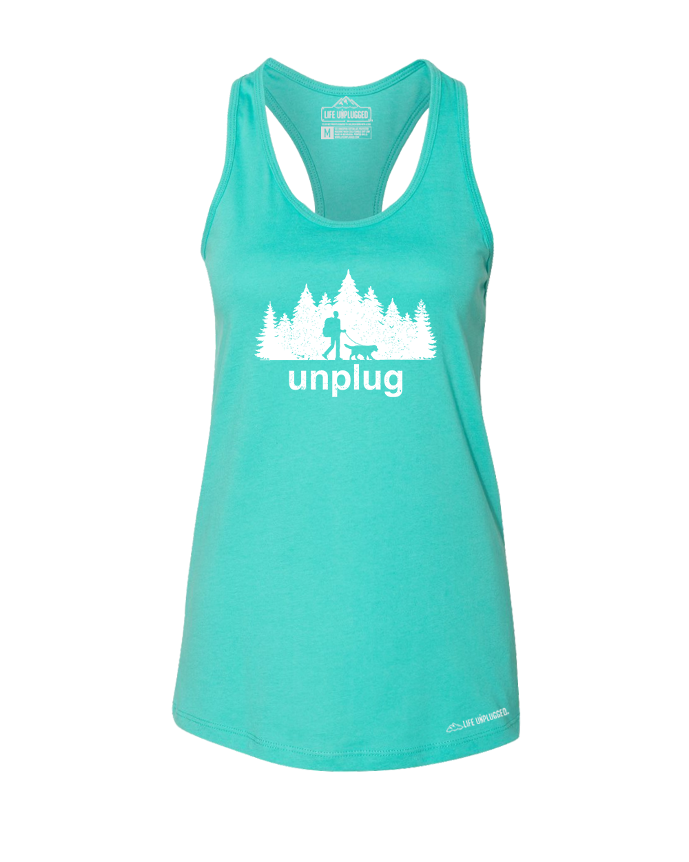 Dog Walks in the Woods Premium Women's Relaxed Fit Racerback Tank Top - Life Unplugged