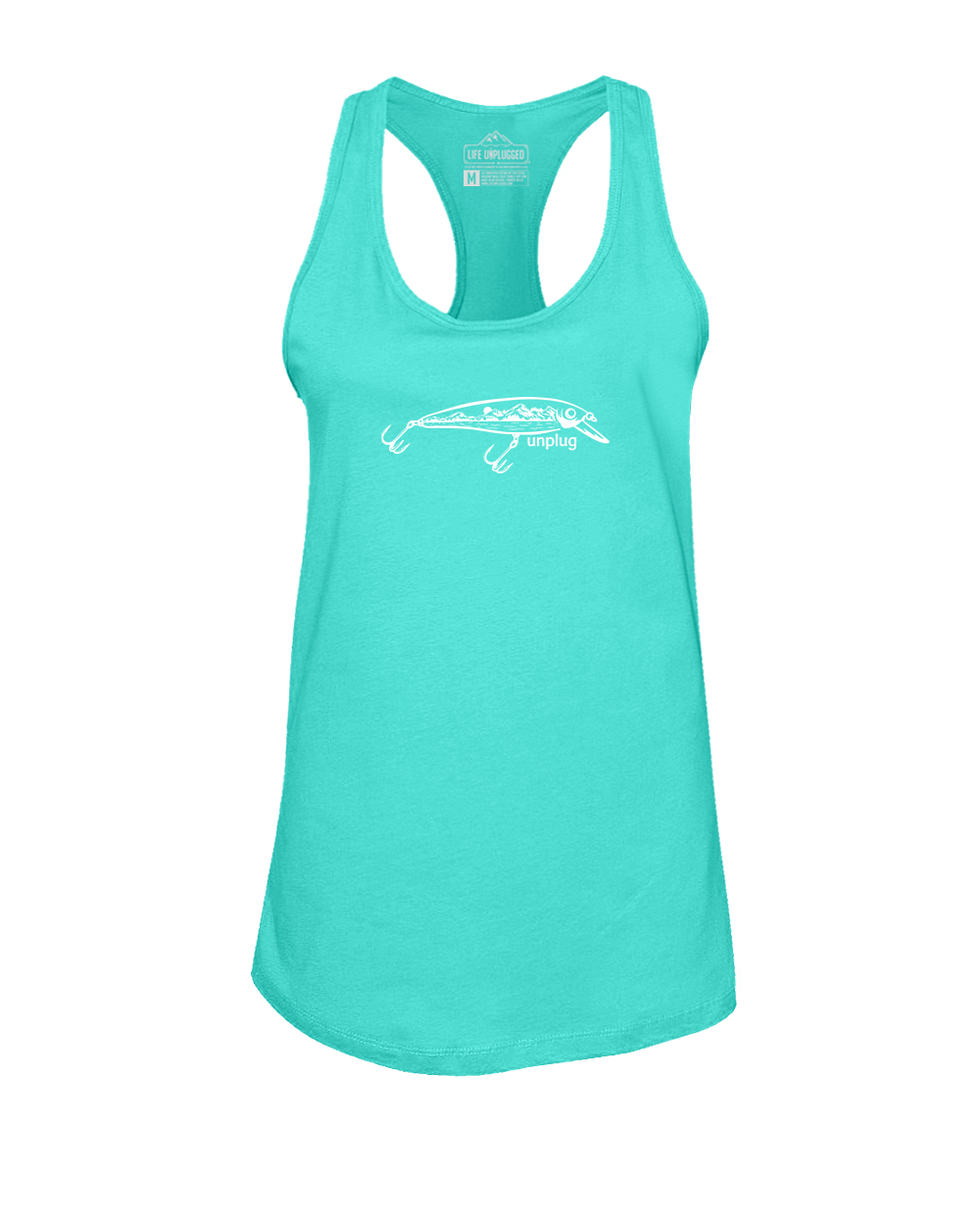Fishing Lure Mountain Scene Women's Racerback Tank Top