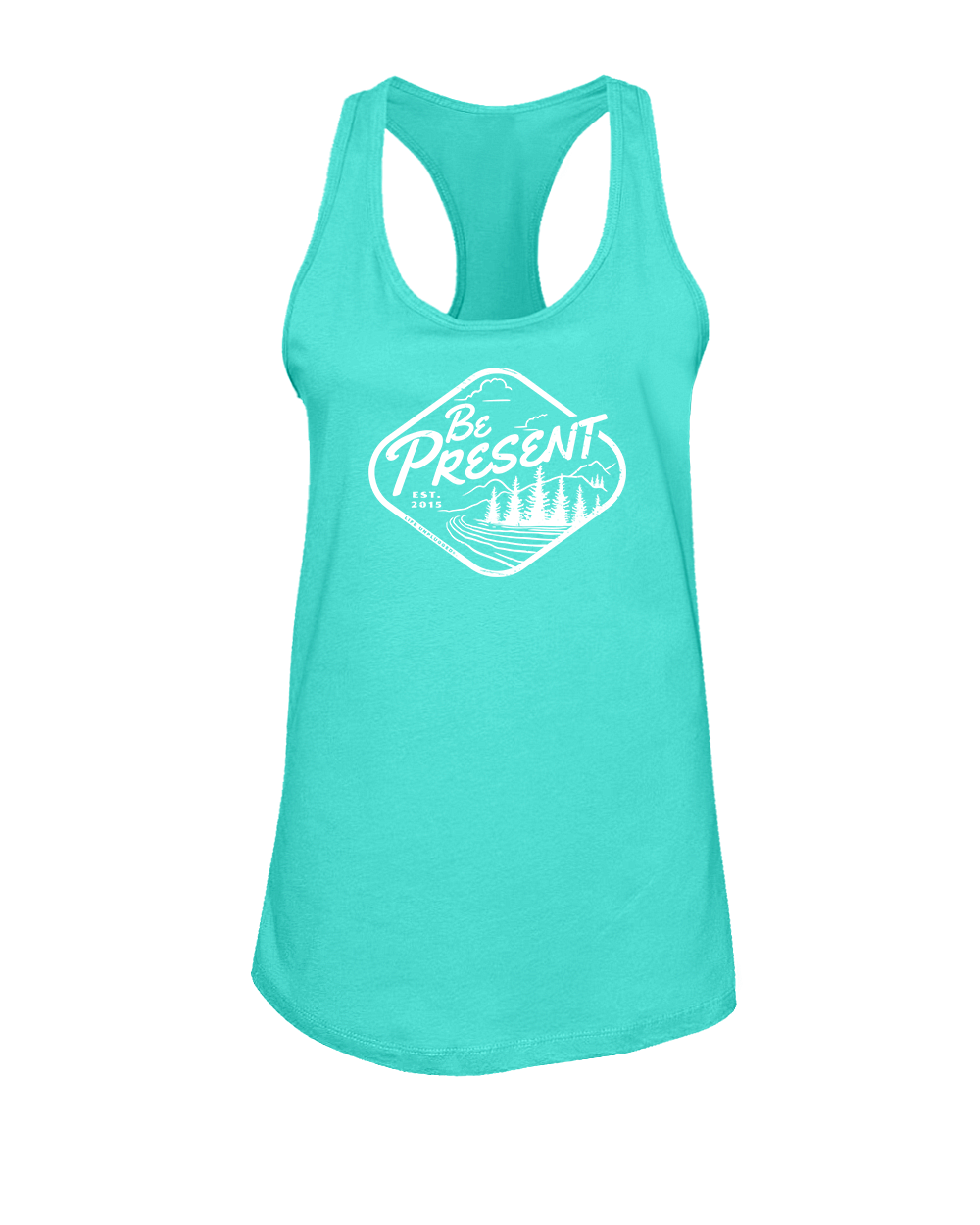 BE PRESENT VINTAGE FOREST Women's Racerback Tank Top