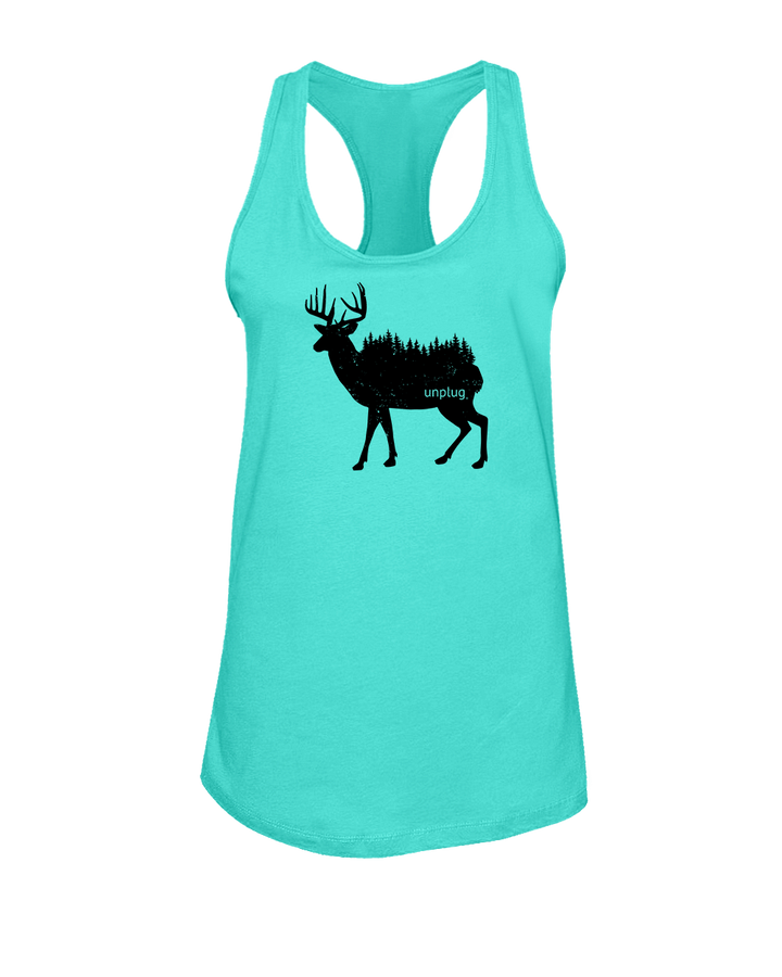 Deer In The Trees Women's Racerback Tank Top