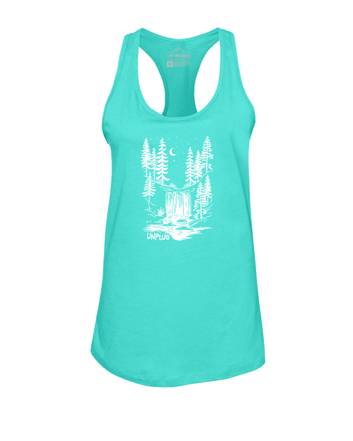 WATERFALL UNDER THE STARS Women's Racerback Tank Top