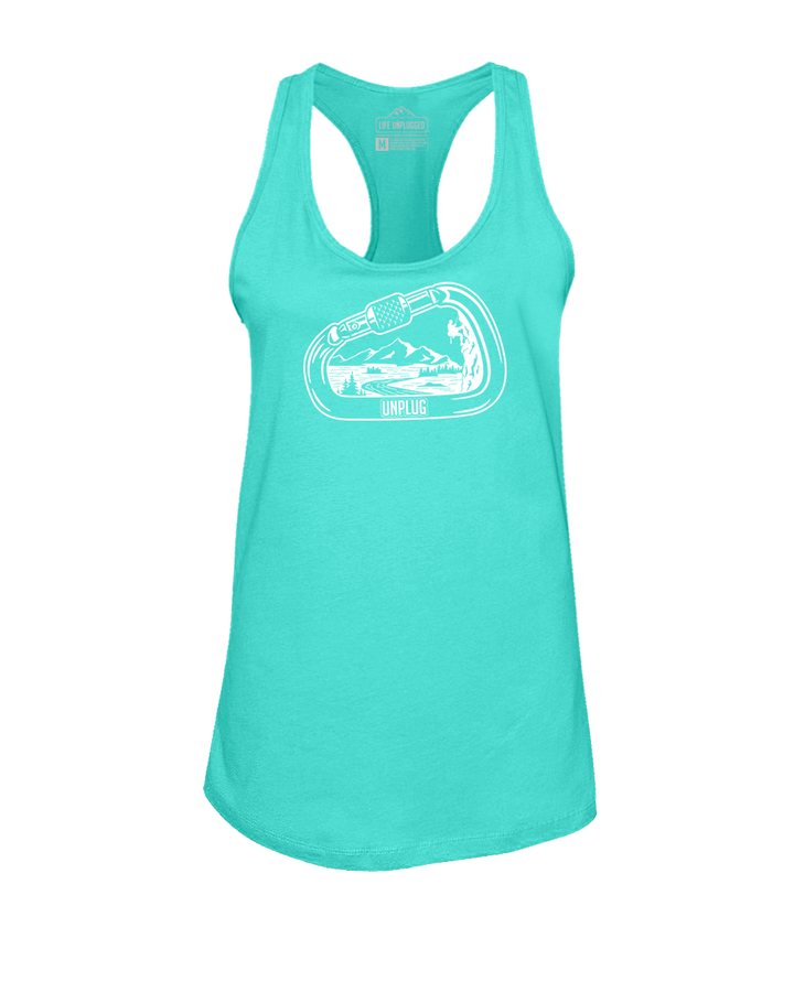 Rock Climbing Mountain Scene Women's Racerback Tank Top
