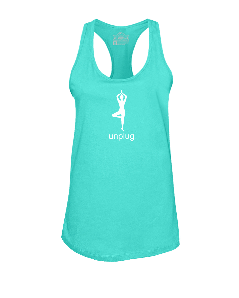 YOGA (UNPLUG) Women's Racerback Tank Top SMALL - TEAL BLOWOUT