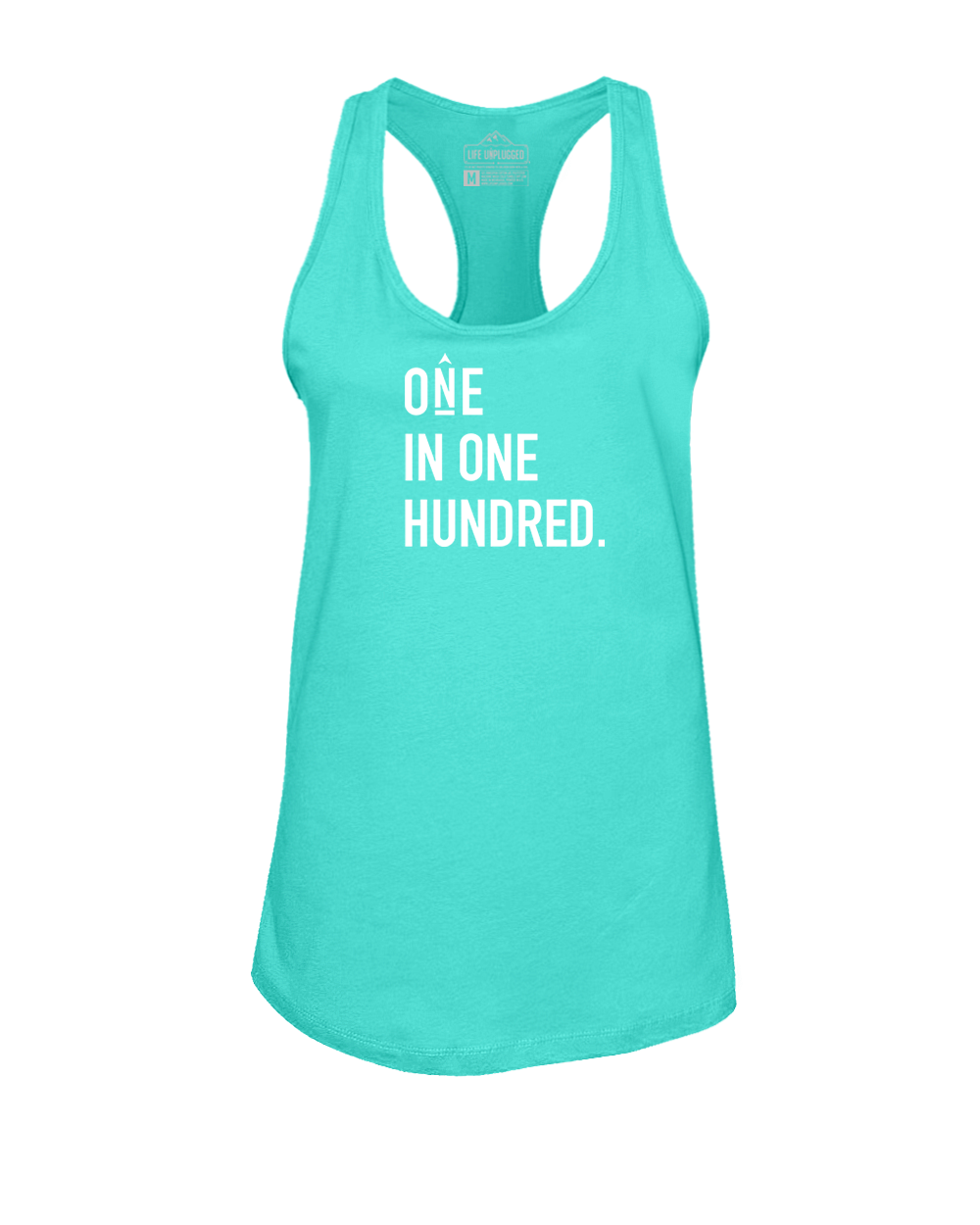 One in One Hundred Stacked Women's Racerback Tank Top