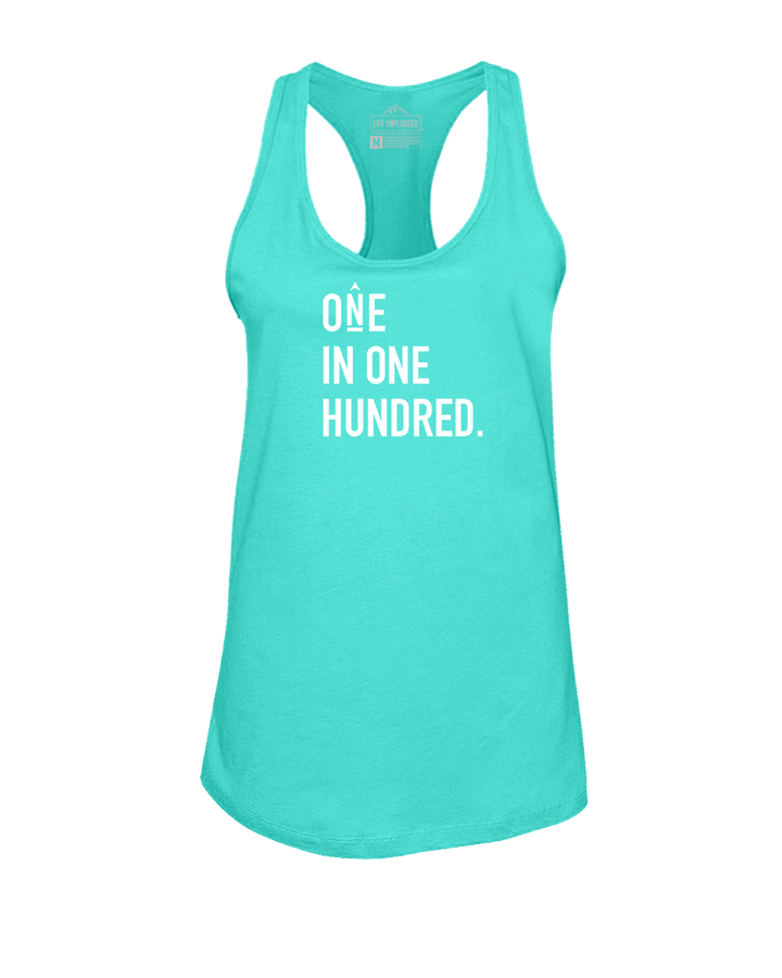 One in One Hundred Stacked Women's Racerback Tank Top
