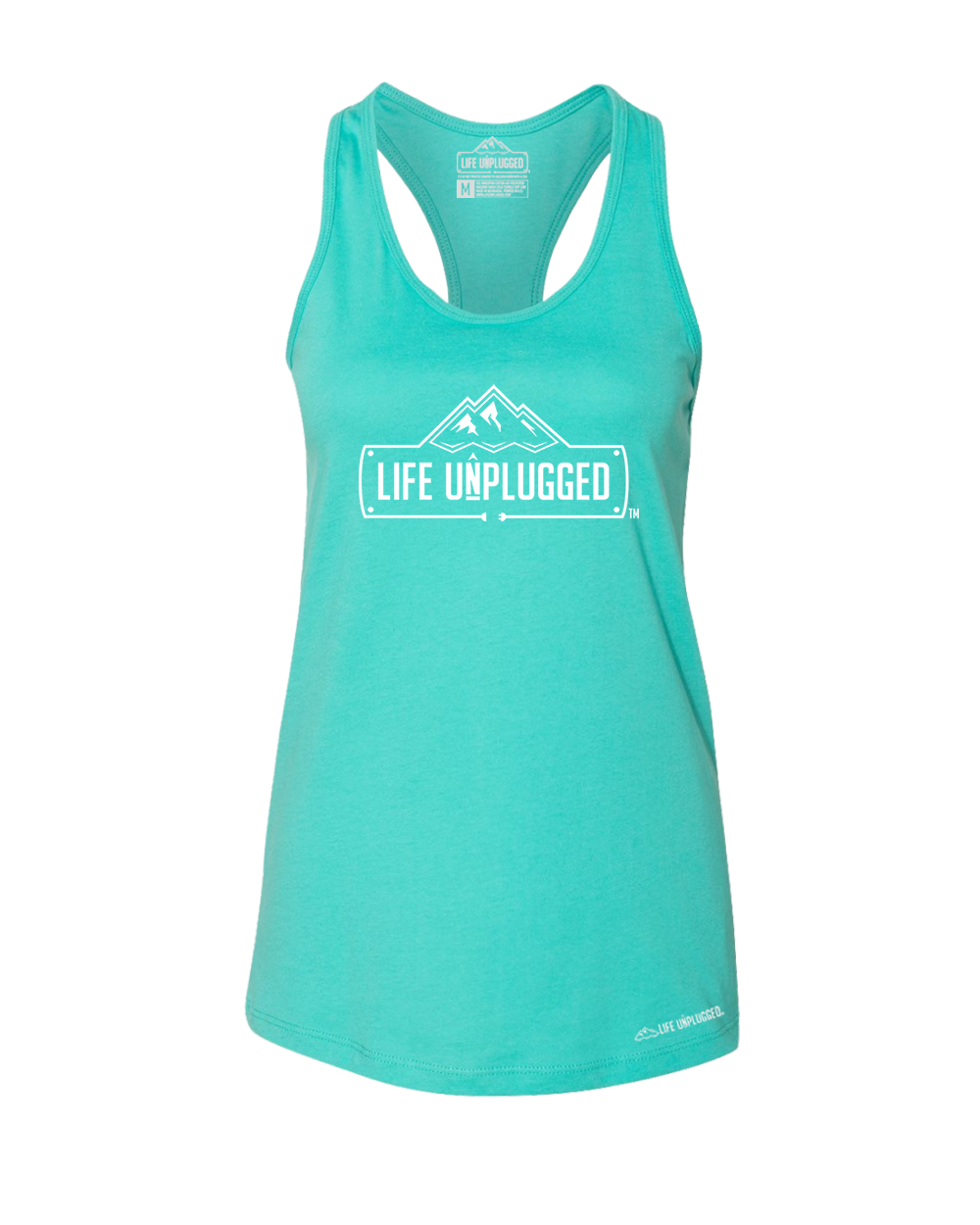 Life Unplugged Logo Premium Women's Relaxed Fit Racerback Tank Top