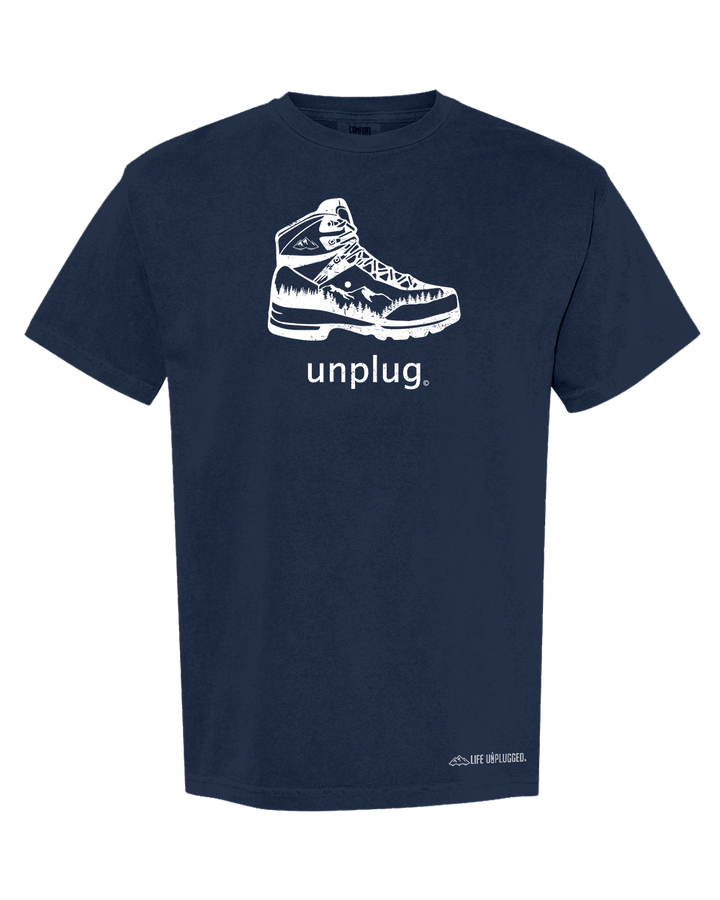 HIKING BOOT MOUNTAIN SCENE Cotton T-Shirt powered by Comfort Colors®