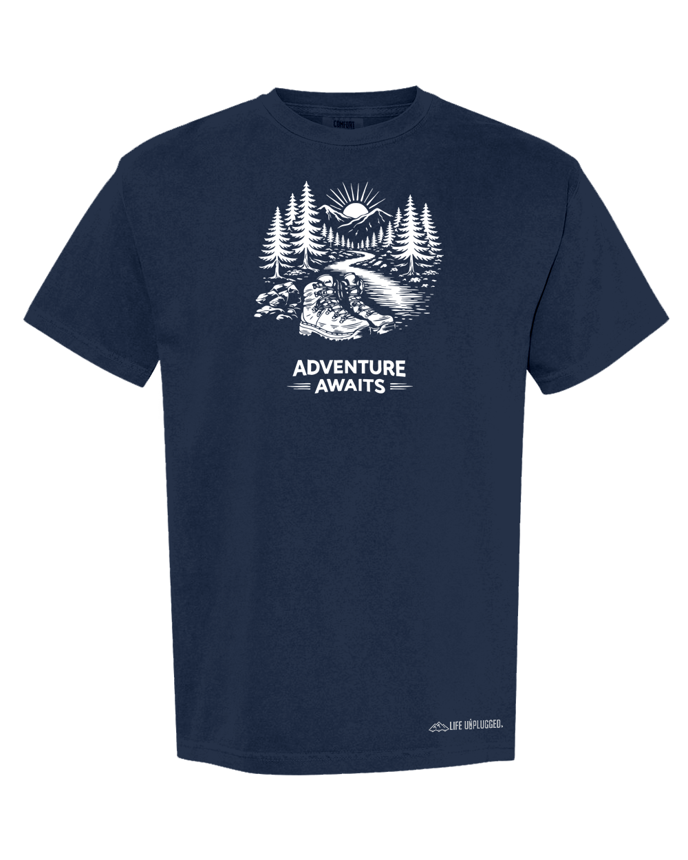 ADVENTURE AWAITS Cotton T-Shirt powered by Comfort Colors®