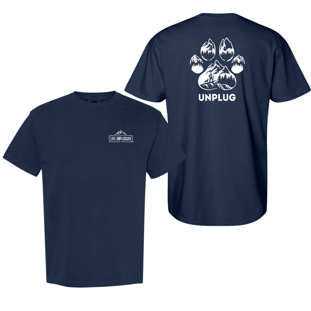 PAW PRINT MOUNTAIN SCENE Cotton T-Shirt powered by Comfort Colors®