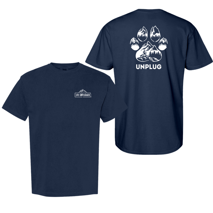 PAW PRINT MOUNTAIN SCENE Cotton T-Shirt powered by Comfort Colors®