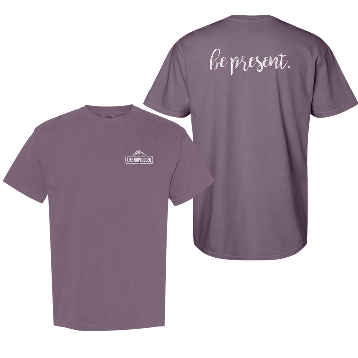 BE PRESENT CURSIVE Cotton T-Shirt powered by Comfort Colors®