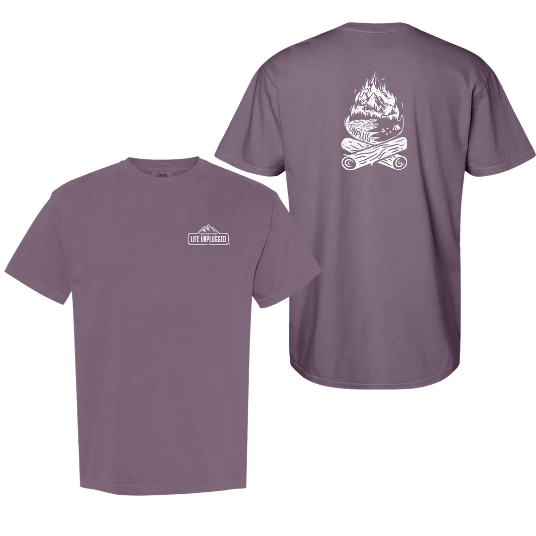 CAMPFIRE MOUNTAIN SCENE Cotton T-Shirt powered by Comfort Colors®