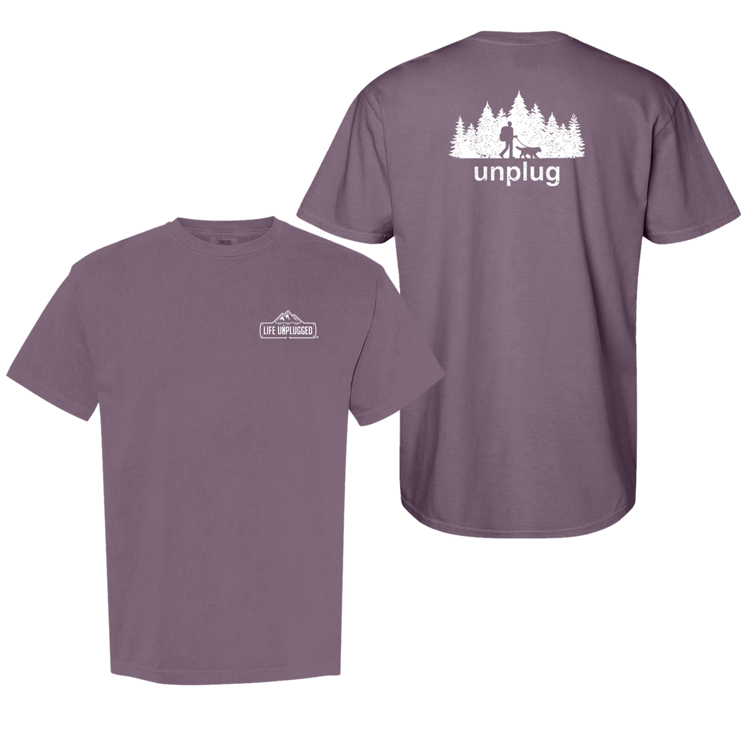 DOG WALKS IN THE WOODS Cotton T-Shirt powered by Comfort Colors®