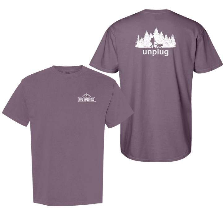 DOG WALKS IN THE WOODS Cotton T-Shirt powered by Comfort Colors®