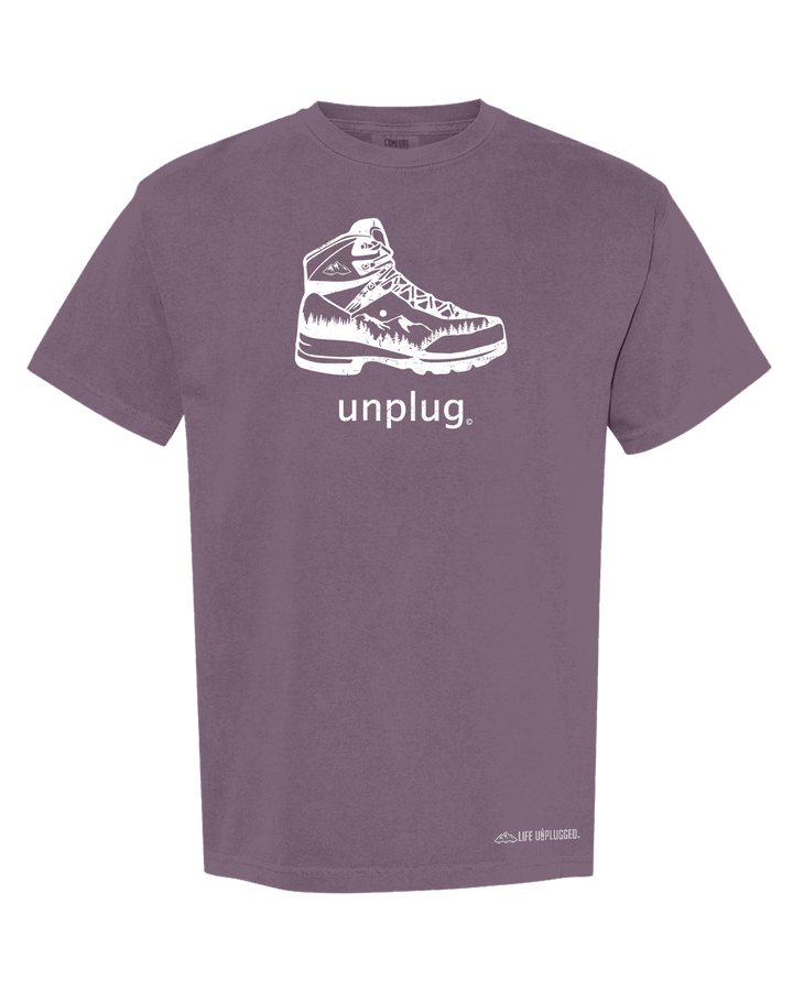 HIKING BOOT MOUNTAIN SCENE Cotton T-Shirt powered by Comfort Colors®