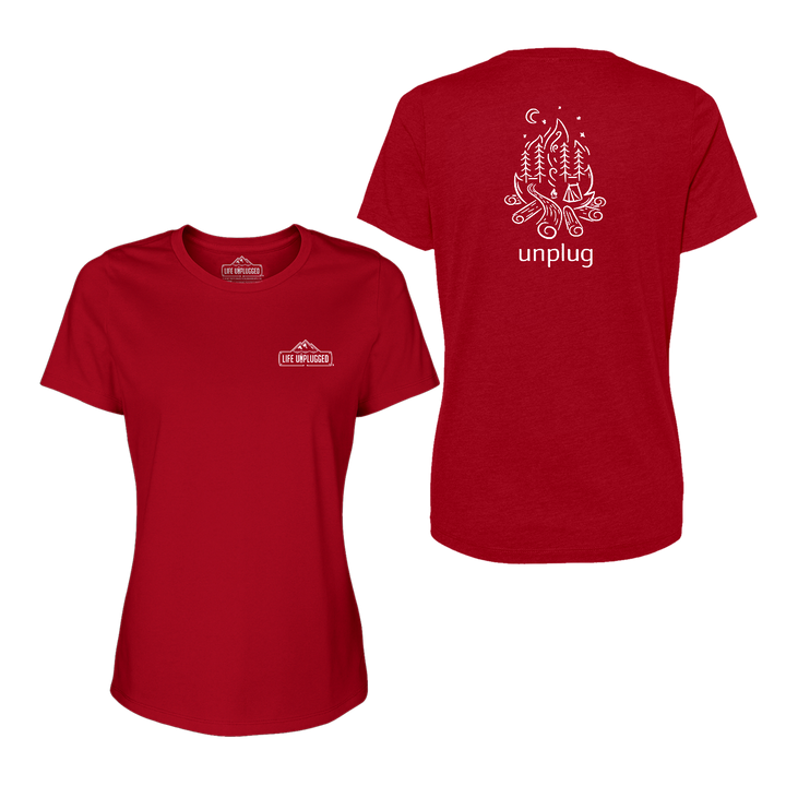 Campfire Camping Scene Women's T-Shirt