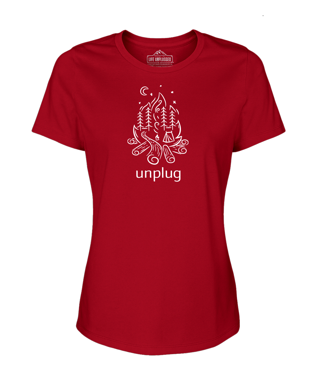 Campfire Camping Scene Women's T-Shirt